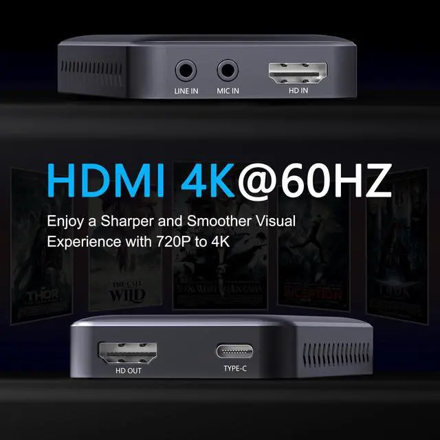 Alt view image 4 of 5 - Video Capture Card, 4K 60HZ Single HDMI Input Video Capture Card 1080P/60Hz HDMI to USB 3.0 Audio Video Capture Card Compatible with Windows 7/8/8.1/10/11, Linux and Mac OS