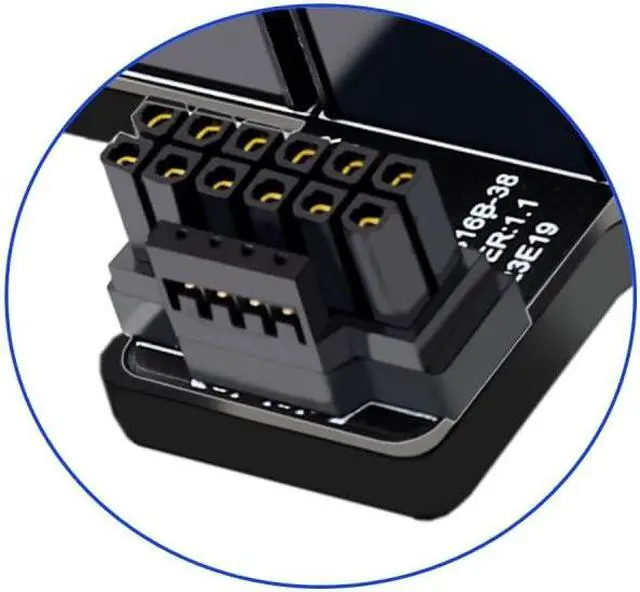 Alt view image 2 of 5 - CY Adapter 12VHPWR ATX3.0 PCI-E 5.0 Power Modular to Three ATX 8P Adapter for 4080 5090TI 16Pin 12+4P Graphics Card (Up Angled 90 Degree)