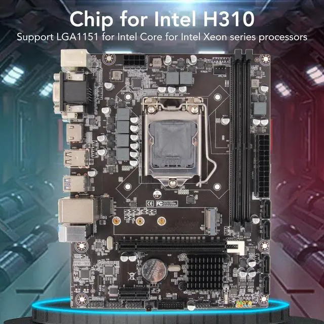 Alt view image 2 of 5 - H310 LGA 1151 Motherboard, Max32GB DDR4 NVME M.2 SATA 6Gb Micro ATX Gaming Motherboard with PCIE HMDI DVI VGA Port, Supports 8th 9th G for Lvy Bridge for Intel Core
