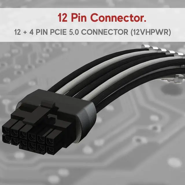 Alt view image 2 of 5 - LINKUP - AVA PCIE 5.0 Molded & Soldered 16Pin (12+4) to 3x8Pin | 16AWG Sleeved | Compatible with RTX50 RTX40 RTX30 FE GPUs | Designed for ASUS/EVGA PSUs Only | 70cm