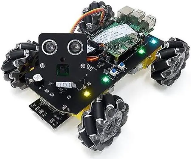 Main image of Freenove Mecanum Wheel Car Kit for Raspberry Pi 5 4 B 3 B+ Zero 2 W, Face Tracking, Line Tracking, Light Tracing, Obstacle Avoidance, App Control, Camera, Servo (Raspberry Pi NOT Included)