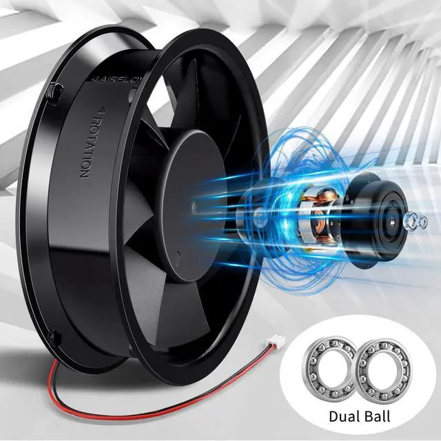 Alt view image 5 of 5 - Wathai DC Axial Fan High Ariflow 250CFM Industrial case Cooling Fan 170mm x 150mm 50mm