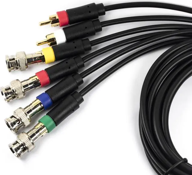 Alt view image 3 of 5 - whiteeeen 4 in 1 RGB Sync Video Audio RCA Cable for Sega Mega Drive MD1 MD2 Genesis Saturn DC Dreamcast SS RGBS Cord 6FT