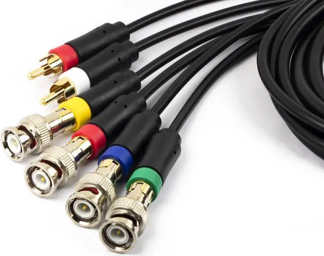 Alt view image 4 of 5 - whiteeeen 4 in 1 RGB Sync Video Audio RCA Cable for Sega Mega Drive MD1 MD2 Genesis Saturn DC Dreamcast SS RGBS Cord 6FT