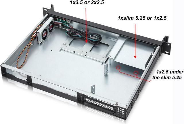 Alt view image 5 of 5 - RackChoice 1U Rackmount Server Chassis 12.1" Depth Support Mini-itx M/B only & 1U Flex PSU
