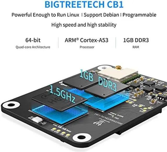 Alt view image 3 of 5 - BIGTREETECH CB1 V2.2 Core Control Board 100M 1GB DDR3 RAM Motherboard Support HDMI Klipper/Debian Compatible for Raspberry pi 4 / PI4B Adapter V1.0 Manta M4P/Manta 5P/M8P/E3 EZ 3D Printer Motherboard