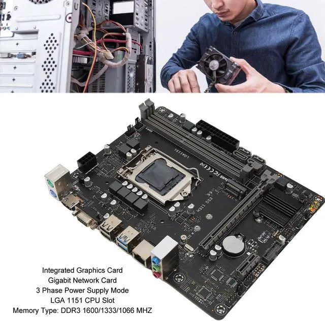 Alt view image 3 of 5 - LGA 1151 Desktop Motherboard M.2 PCIe 4.0 With 4 USB3.0, 4 USB2.0, HD VGA Output for Core 6th-9th Gen Gaming and Computer Replacement