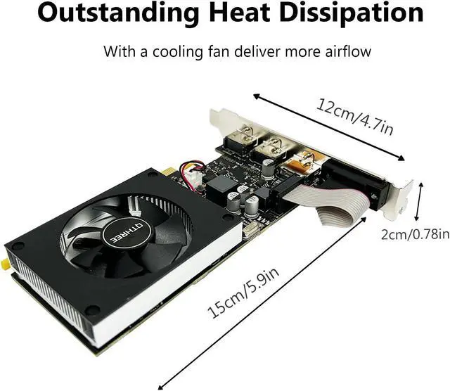 Alt view image 3 of 5 - QTHREE GeForce GT 730 4GB 64Bit DDR3 Graphics Card,2X HDMI,VGA,DP,Computer Video Cards for PC Gaming GPU,PCI E x8 2.0,Support 4 Monitors,Win11,DirectX 12,Low Profile