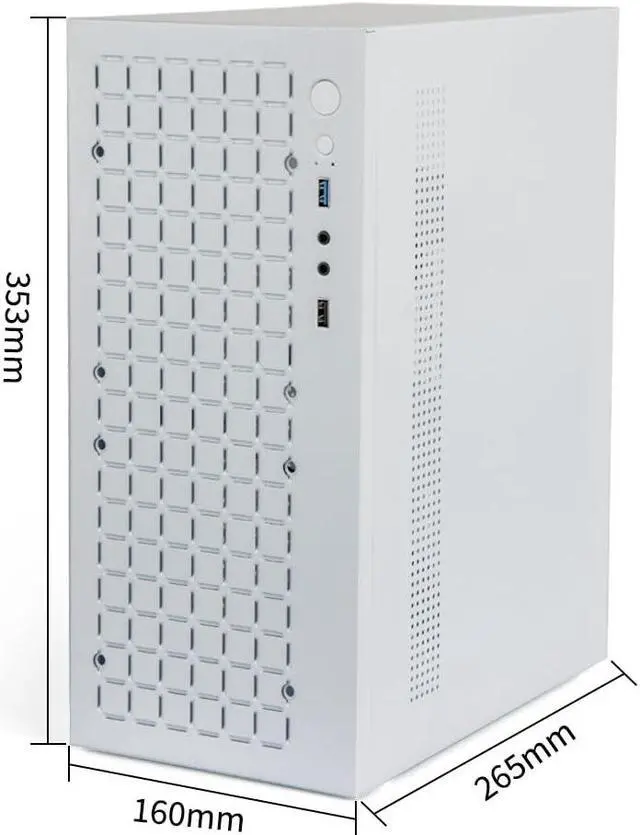 Alt view image 4 of 5 - Micro ATX Case PC Case: MATX Case Mini PC ITX Desktop Computer Case Support Micro ATX MATX DTX ITX Mini PC with USB3.0, Support 3.5'' HDD (White)