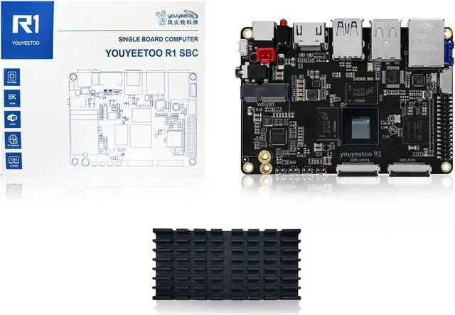 Main image of WayPonDEV youyeetoo R1 Rockchip RK3588S 8-Core 64bit Single Board Computer,Support 8K Dispaly, PCIe 2.0 SSD,NFC,WIFI5/6, Android/Linux AI Devkit for AIOT (4GB RAM+32GB eMMC)