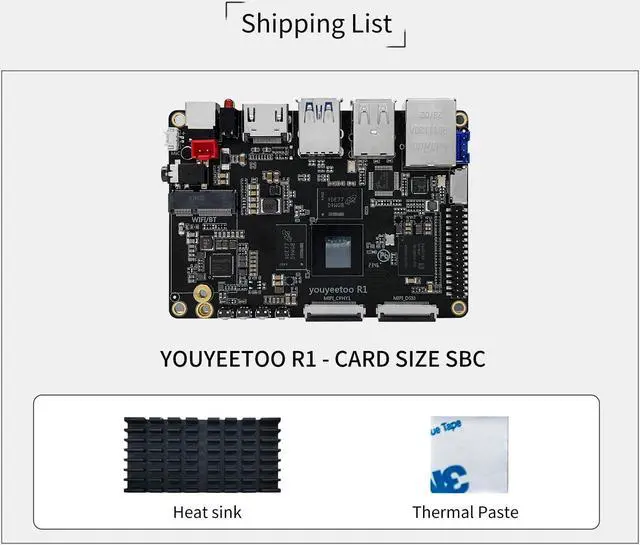 Alt view image 2 of 5 - WayPonDEV youyeetoo R1 Rockchip RK3588S 8-Core 64bit Single Board Computer,Support 8K Dispaly, PCIe 2.0 SSD,NFC,WIFI5/6, Android/Linux AI Devkit for AIOT (4GB RAM+32GB eMMC)