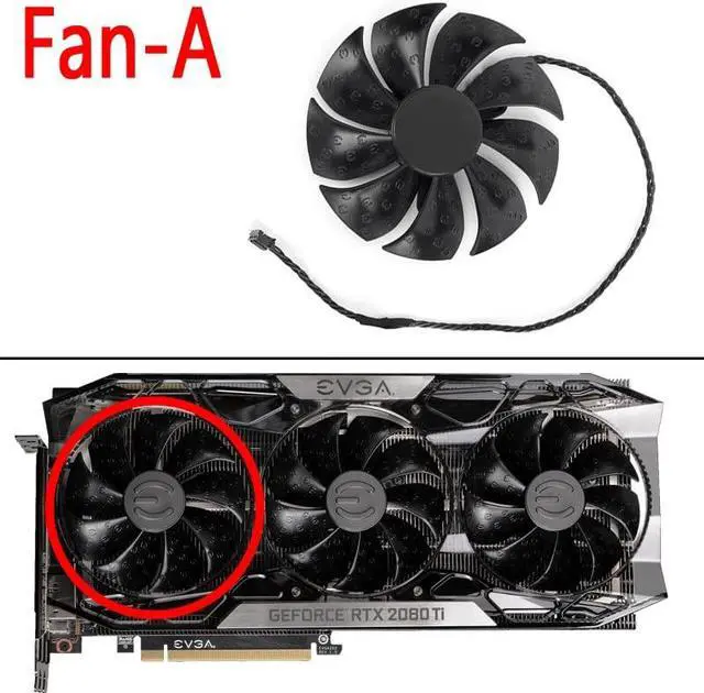 Alt view image 4 of 5 - PLD09220S12H Graphics Card Fan for EVGA RTX 2070 Super 2080 Ti FTW3 ULTRA Cooling Fan (Fan-full set)