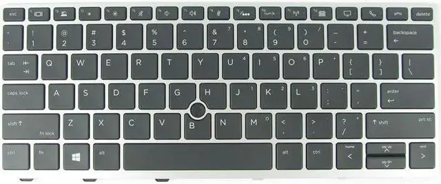 Main image of Abakoo New Keyboard Compatible with HP Elitebook 730 G5, 735 G5, 830 G5, 836 G5, L15500-001 L07666-001 Silver Frame Backlit US