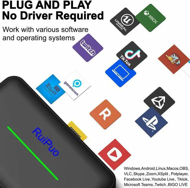 Alt view image 4 of 5 - Video Capture Card, 4K 60HZ Single HDMI Input Video Capture Card 1080P/60Hz HDMI to USB 3.0 Audio Video Capture Card Compatible with Windows 7/8/8.1/10/11, Linux and Mac OS