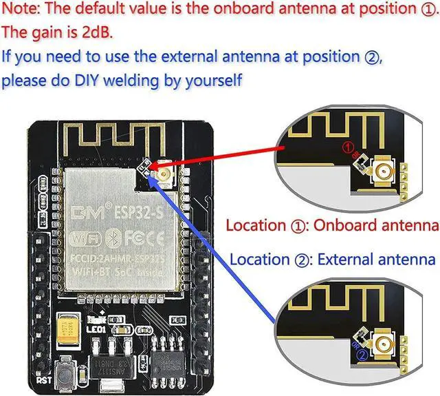Alt view image 4 of 5 - Aideepen ESP32-CAM W-BT Board ESP32-CAM-MB Type-C to Serial Port CH-340G with OV2640 2MP Camera Module Dual Mode Support NodeMCU 4PCS