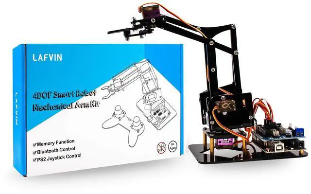 Alt view image 4 of 5 - LAFVIN 4DOF Acrylic Robot Mechanical Arm Claw Kit compatible with Arduino IDE DIY Robot with CD Tutorial
