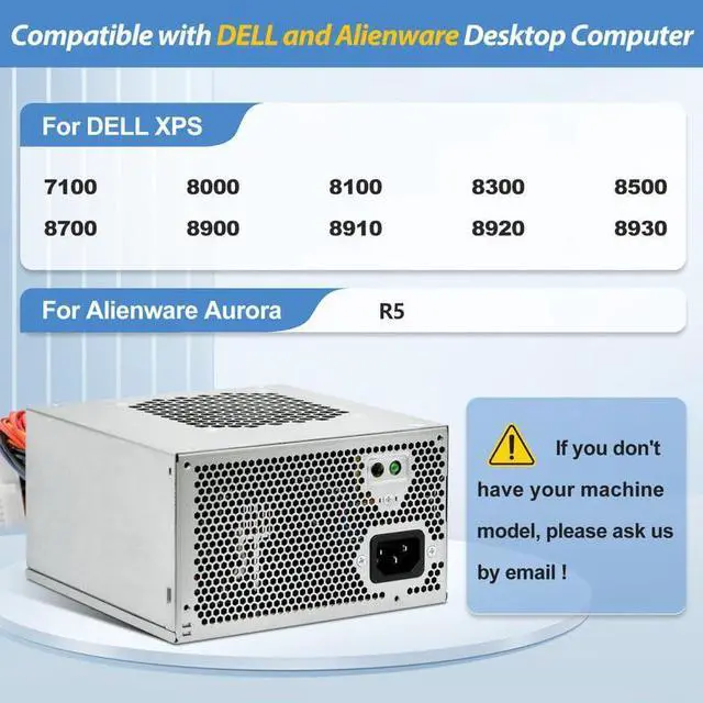 Alt view image 2 of 5 - Upgraded HU460AM-01 WC1T4 D460AM-03 460W Power Supply Compatible with dell XPS 8930, 8920, 8910, 8900, 8700, 8300, 8100 and Alien-Ware Aurora R5, Replace DPS-460DB-15, AC460AD-00, AC460AM-01, WY7XX