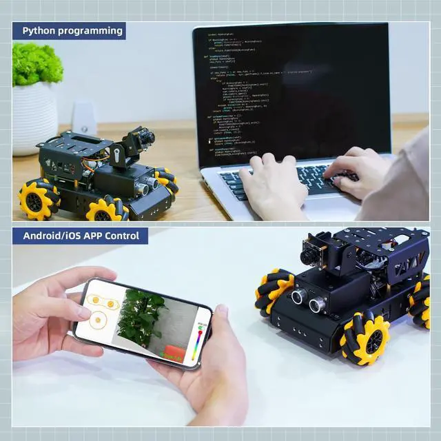 Alt view image 4 of 5 - AI Vision Robot Car Kit for Raspberry Pi, TurboPi Coding Robot Kit STEM Projects Educational Building Robot Python Programming Programmable Open Source Smart Robotic (without Raspberry Pi)