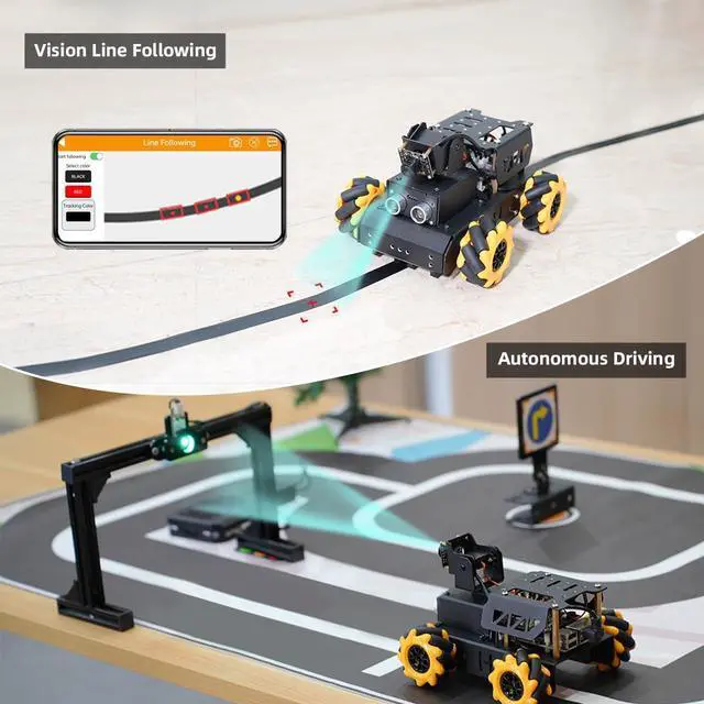Alt view image 5 of 5 - AI Vision Robot Car Kit for Raspberry Pi, TurboPi Coding Robot Kit STEM Projects Educational Building Robot Python Programming Programmable Open Source Smart Robotic (without Raspberry Pi)