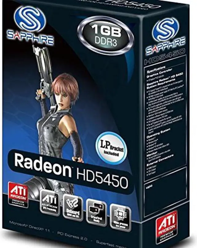 Alt view image 2 of 5 - Sapphire Radeon HD 5450 1 GB DDR3 HDMI/DVI-D/VGA PCI-Express Graphics Card 100292DDR3L