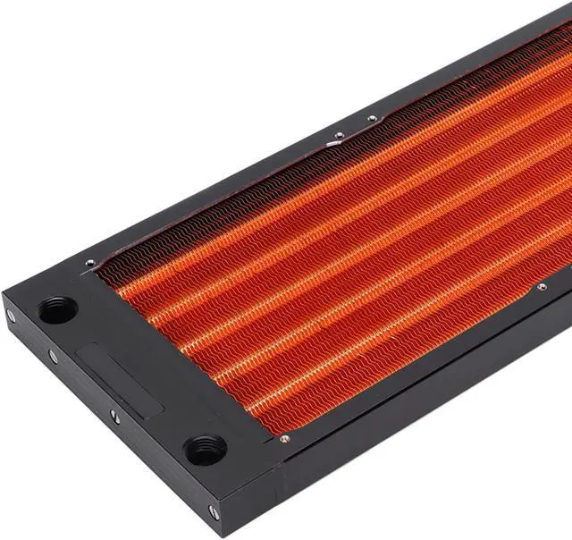 Alt view image 3 of 5 - Water Cooling Radiator, 120 240 360mm 17mm Thick Fan CPU Liquid Cooler,Multiple Pipes,Water Discharge G1 4 Heat Exchangers,for Computer (240mm)