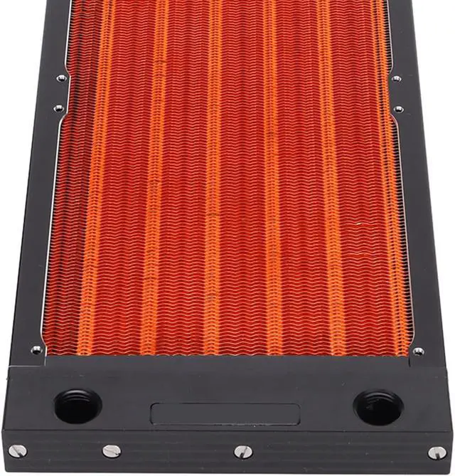 Alt view image 5 of 5 - Water Cooling Radiator, 120 240 360mm 17mm Thick Fan CPU Liquid Cooler,Multiple Pipes,Water Discharge G1 4 Heat Exchangers,for Computer (240mm)