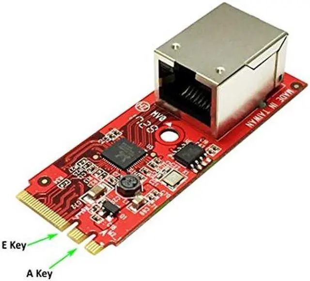 Alt view image 5 of 5 - Ableconn M2-NW107R M.2 Gigabit Ethernet Module (Right Angle RJ-45) - GigaLAN 1000BASE-T PCIe x1 M.2 A-E Key