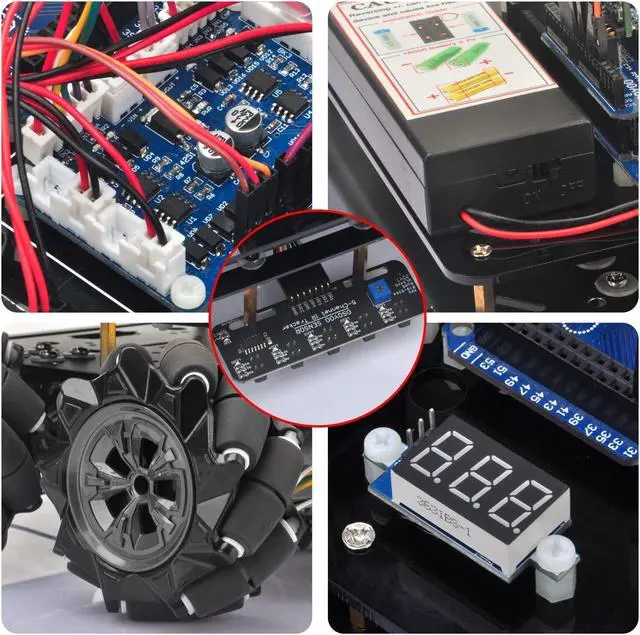 Alt view image 5 of 5 - OSOYOO Omni-directinal Mecanum Wheels Robotic Car Kit for Arduino Mega2560 Metal Chassis DC Motor DIY STEM Remote Controlled Educational Mechanical DIY Coding for Teens Adult