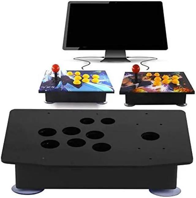 Alt view image 2 of 5 - FTVOGUE DIY Arcade Panel Black Case DIY Set Kits Acrylic Panel and Inclined Cases Replacement for Arcade Game