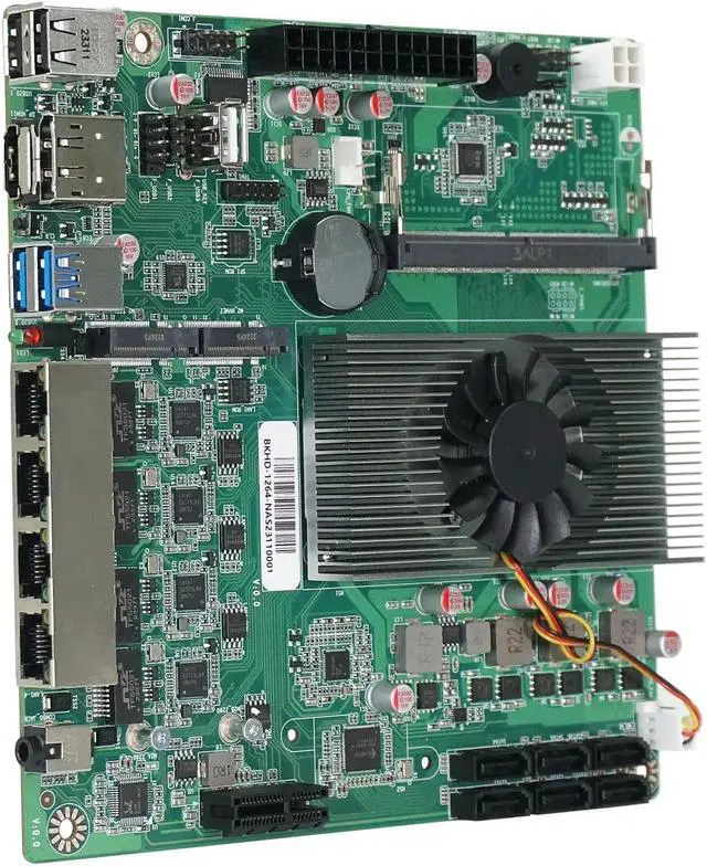 Alt view image 5 of 5 - N100 Industrial Motherboard NAS 4 Cores 4 Threads Low Power Processor 4x2.5G i226 Network M.2 Slot 6xSATA DP HDMI 2.0 PCIE x1 .1*M2_ SSD NVME/NGFF+ 1*M.2_ NVME