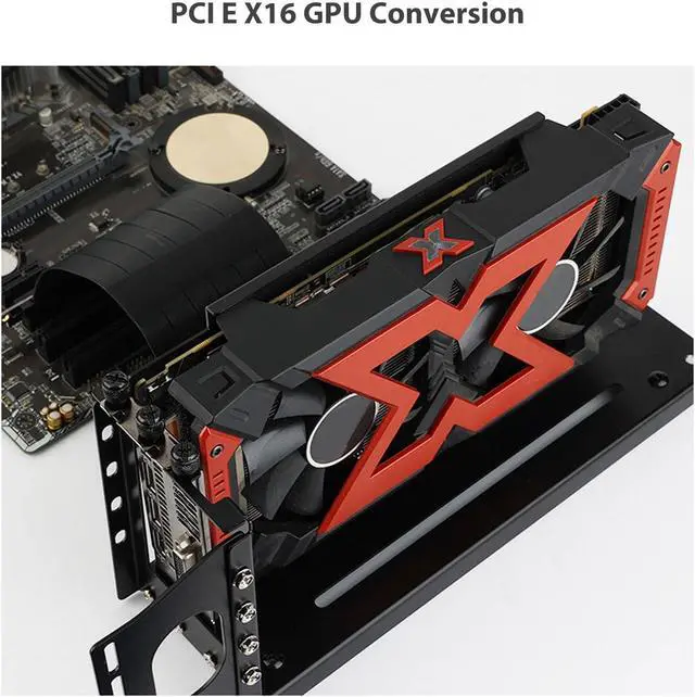 Alt view image 2 of 5 - Bewinner Vertical Graphics Card Holder Kit, PCI E 3.0 X16 Vertical GPU Mount, Graphics Card VGA Support Bracket Holder for ATX PC Case (26 * 6.2 * 12.8 cm)