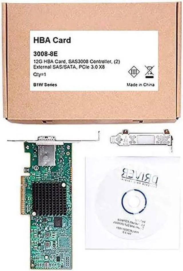 Alt view image 5 of 5 - PCIe 3.0 x8 12G External SAS/SATA HBA RAID Controller Card, Broadcom 3008 Chip, Compatible with LSI 9300-8E, Mini SAS HD (SFF-8644) Connector, for Server/Storage Expansion