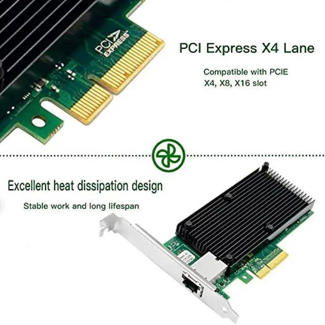 Alt view image 4 of 5 - XZSNET 10G Network Card with Intel X550 Chip, 10GB PCI-E NIC Compare to Intel X550-T1, Single RJ45 Port PCI Express X4 Ethernet Adapter Support Windows/Windows Server/Linux/Freebsd/VMware ESXi
