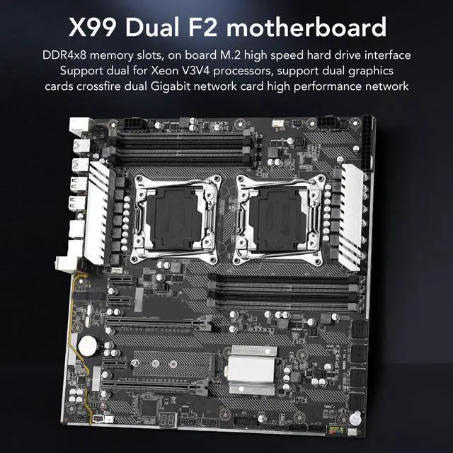 Alt view image 2 of 5 - X99 F2 Motherboard, E ATX E ATX Gaming Motherboard with SATA3.0 M.2 NVME PCle.1X Interface, Computer Replacement Motherboard with Digital Diagnostic Function
