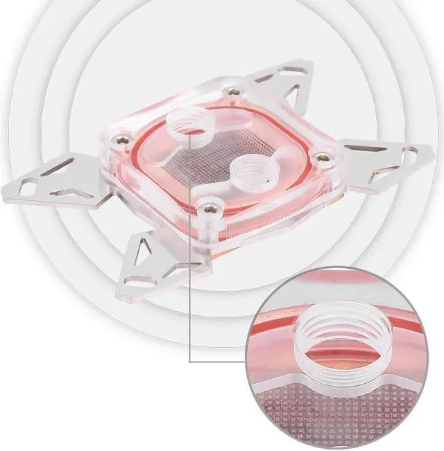 Alt view image 4 of 5 - Diyeeni CPU Water Block for AM4 Socket, PC Water Cooling CPU Cooler Heat Sink G1 / 4" Thread, Copper Base, Computer Liquid Cooling System Accessories
