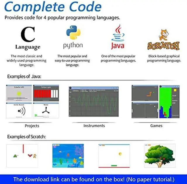 Alt view image 4 of 5 - FREENOVE Ultimate Starter Kit for Raspberry Pi 4 B 3 B+ 400, 558-Page Detailed Tutorial, Python C Java Scratch Code, 223 Items, 104 Projects