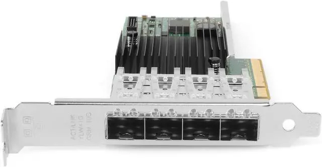 Alt view image 2 of 5 - Vogzone 10Gb PCI-E NIC Network Card for Intel X710-DA4,100MbE/1GbE/10GbE Quad SFP+ Ports, with Intel XL710-BM1 Chip,10GbE PCI Express 3.0 X8 Ethernet Adapter Support Windows/Linux/VMware