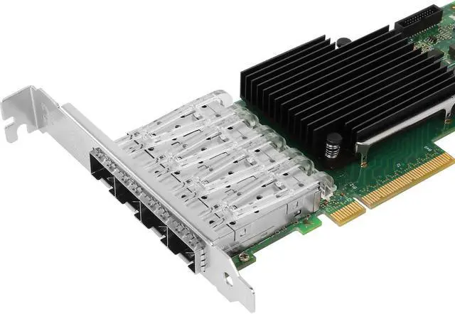 Alt view image 4 of 5 - Vogzone 10Gb PCI-E NIC Network Card for Intel X710-DA4,100MbE/1GbE/10GbE Quad SFP+ Ports, with Intel XL710-BM1 Chip,10GbE PCI Express 3.0 X8 Ethernet Adapter Support Windows/Linux/VMware