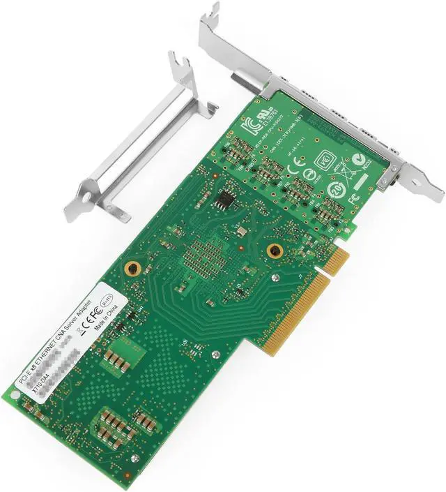Alt view image 5 of 5 - Vogzone 10Gb PCI-E NIC Network Card for Intel X710-DA4,100MbE/1GbE/10GbE Quad SFP+ Ports, with Intel XL710-BM1 Chip,10GbE PCI Express 3.0 X8 Ethernet Adapter Support Windows/Linux/VMware