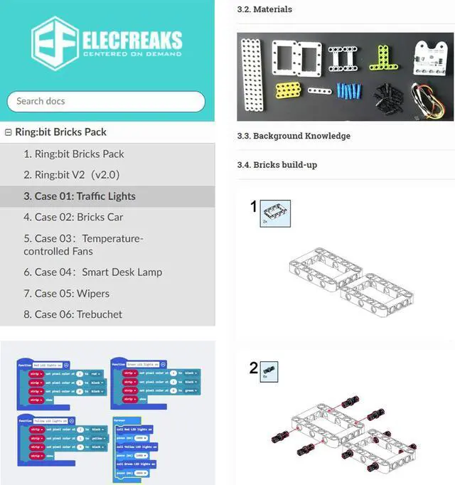 Alt view image 4 of 5 - ELECFREAKS microbit Ring:bit 6-in-1 Building Bricks Kit, Programmable STEM Educational Learning Kit with 200+ Building Blocks(Without Micro:bit)