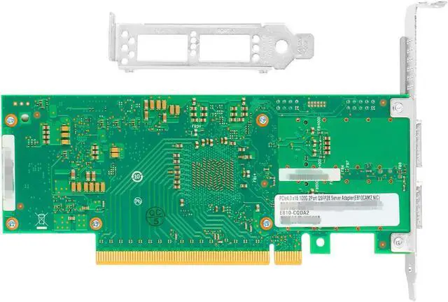 Alt view image 5 of 5 - Vogzone 100Gb PCI-E NIC Network Card for Intel E810-CQDA2, 25GbE/50GbE/100GbE Dual QSFP28 Ports, with Intel E810 CAM2 Chip,100GbE PCI Express 4.0 X16 Ethernet Adapter Support RDMA iWARP/RoCEv2/UEFI