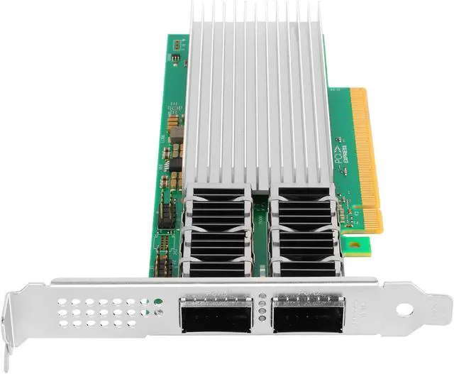 Alt view image 4 of 5 - Vogzone 100Gb PCI-E NIC Network Card for Intel E810-CQDA2, 25GbE/50GbE/100GbE Dual QSFP28 Ports, with Intel E810 CAM2 Chip,100GbE PCI Express 4.0 X16 Ethernet Adapter Support RDMA iWARP/RoCEv2/UEFI