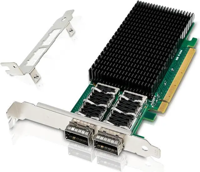 Alt view image 2 of 5 - XWYWX 100GbE PCIe X16 NIC Converged Network Interface Card 2*QSFP28 Ports for Intel E810-CAM2 Chip PCI-E Ethernet Network Adapter Compare to E810-CQDA2 for Win/Linux/FreeBSD/VMware-X28119C-11
