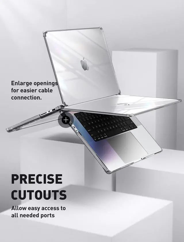 Alt view image 5 of 5 - SUPCASE for MacBook Pro 14 Inch Case 2021-2024 Release (Unicorn Beetle Clear), M4/M3/M2/M1 Pro/Max Chip [Anti-Scratch] Slim Clear Cover Accessories for MacBook Pro 14'' with Touch ID, Black