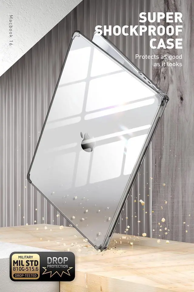 Alt view image 4 of 5 - SUPCASE for MacBook Pro 14 Inch Case 2021-2024 Release (Unicorn Beetle Clear), M4/M3/M2/M1 Pro/Max Chip [Anti-Scratch] Slim Clear Cover Accessories for MacBook Pro 14'' with Touch ID, Black