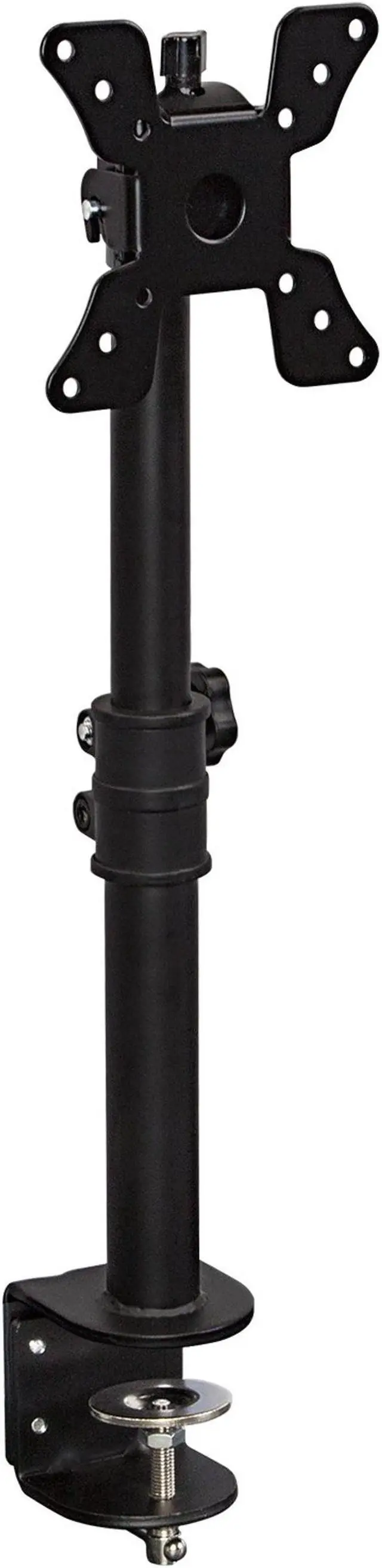 Main image of Mount-It! Single VESA Monitor Mount | Vertical Monitor Desk Stand | Telescoping Pole Height Adjustable | Fits 19 20 21 22 23 24 27 29 30 Inch Computer PC Screens | C-Clamp Base