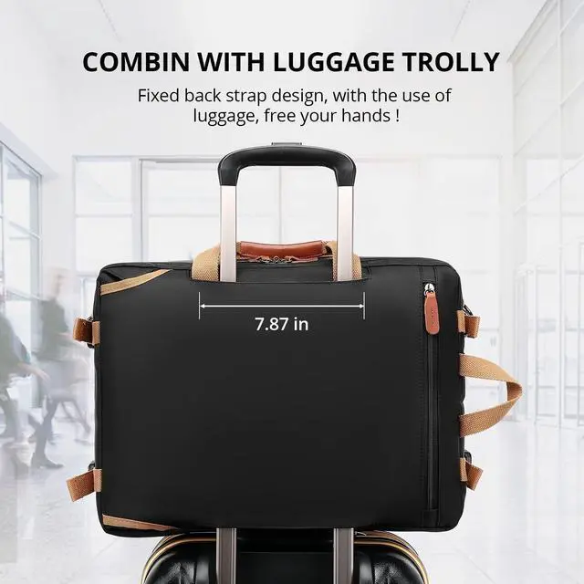 Alt view image 5 of 5 - MOLNIA Expandable Laptop Backpack, 3 in 1 Laptop Bag, 17.3 inch Computer Backpack, Multi-functional Travel Bag, 2022 New Version for Business Casual Travel College School, Men/Women,Black