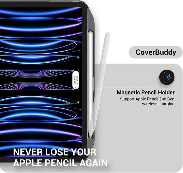 Alt view image 4 of 5 - SwitchEasy CoverBuddy Case for iPad Pro 12.9" Compatible with Magic Keyboard & Smart Keyboard Folio (Keyboard Not Included) | with Pencil Holder | for 2021-2022 iPad Pro 12.9" 5th-6th Gen - Black