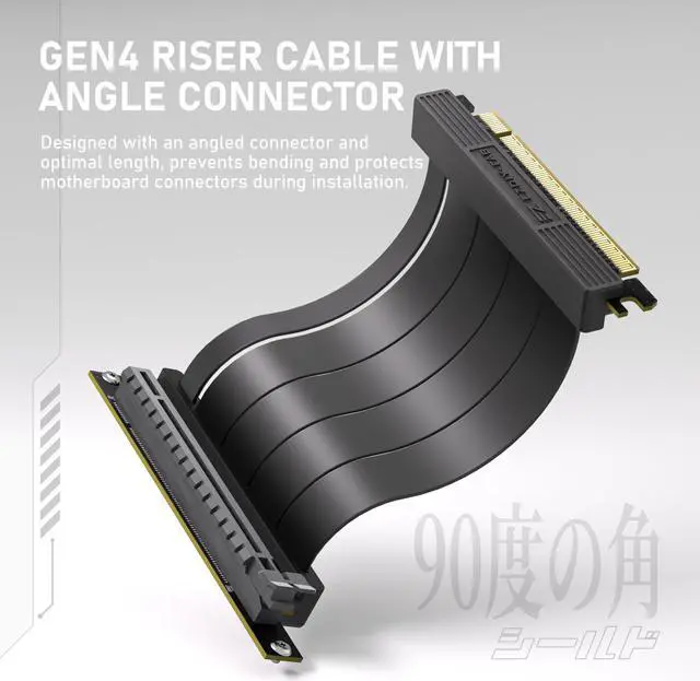 Alt view image 4 of 5 - EZDIY-FAB Vertical GPU Mount with High-Speed PCIE 4.0 Riser Cable, ARGB Module, 115mm/4.52in Flexible Extension, 90 Degree Connector, Only Compatible to Full-Opened PCIe Slots-Black-YIHPI344-2