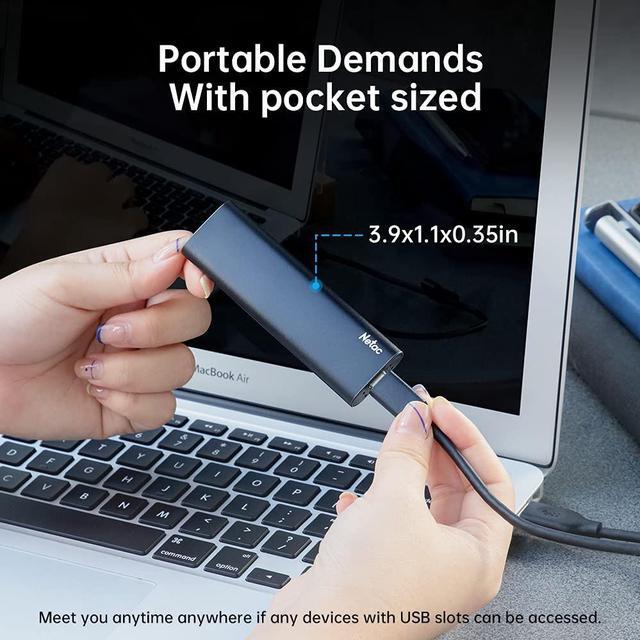 Alt view image 5 of 5 - Netac 250GB Portable SSD USB 3.2 Gen 2 (10 Gbps, Type-C) External Solid State Drive Backup Slim Portable Drive for File Storage/Business Travel Essential, Rapid Read & Write Low Noise, Zslim